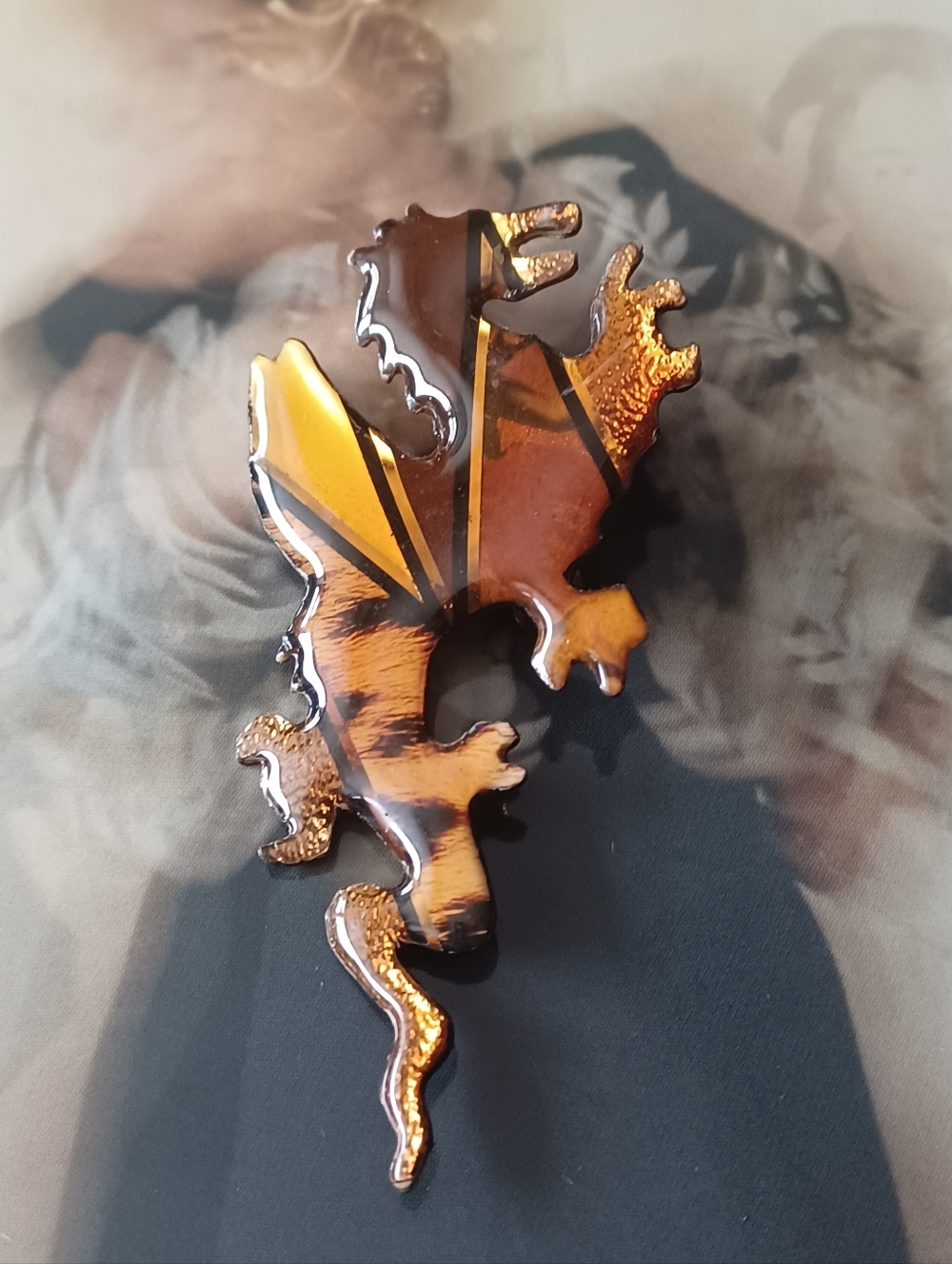 Vintage 1997 John Crutchfield Metallic Arts Dragon Brooch 🐲 - Picture 4 of 8